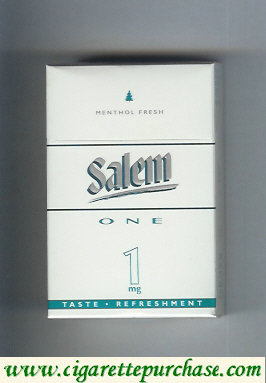 Salem One 1 mg Menthol Fresh with line cigarettes hard box